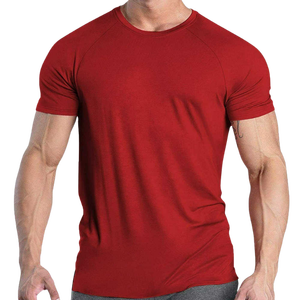 Camiseta de Manga Corta para Hombre, Corte Ajustado, Cuello Redondo, Color Azul Marino Sólido, Tejido Jersey de Secado Rápido, Estilo Casual - Product Image 5