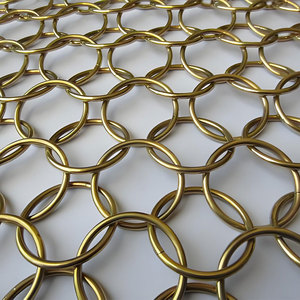 Thanh lịch trang trí chuỗi lưới với lưới kim loại Rèm dệt lưới nhôm khung cửa sổ đôi móc chuỗi nhà khách sạn trang trí tường - Product Image 2