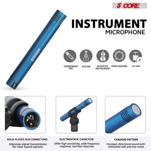 Kit de Micrófonos de Batería de 5 Núcleos, 7 Piezas, Micrófonos de Batería Totalmente Metálicos, Tom/Snare y Platillos, Juego de Micrófonos con Cable para Instrumentos de Percusión - Product Image 4