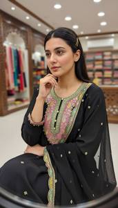 Conjunto de Salwar Kameez Elegante Bordado para Mujer con Dupatta, Traje Kurta Étnico Pakistaní para Fiestas y Eventos - Product Image 5