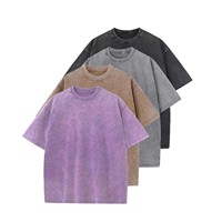 T-shirt délavé à l'acide de qualité supérieure, nouveau design tendance, personnalisé, 300 g/m², effet soleil, t-shirt vierge de haute qualité pour streetwear, délavé à l'acide.