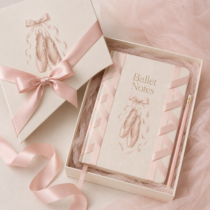 Set de Diario LABON Ballet Notes con Cinta de Encaje, Logotipo Personalizado, Cuaderno de Práctica para Bailarines con Lazo de Satén Rosa y Caja de Seguimiento de Progreso - Product Image 4
