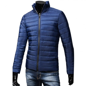 Autumn Winter 2025 Men's Puffer <b>Jacket</b> Outerwear Solid Color Stand Collar Hood Zipper Closure Pockets Zipper Closure Men Coat - Product Image 4