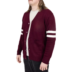 Suéter cárdigan unisex personalizado de punto con letras bordadas en el pecho, suéter de invierno para hombre, cárdigan de punto de algodón mezclado. - Product Image 4
