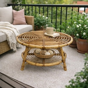 Mesa de Centro de Ratán Ecológica, Estilo Tropical para Exteriores, Diseño Moderno y Duradero para Patio o Balcón, Marca Ecológica - Product Image 1