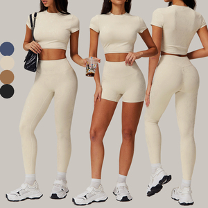 Ensemble de yoga 2 pièces de haute qualité pour femmes, vêtements de sport, de course, d'entraînement, de fitness, de compression - Product Image 2