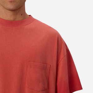 Camisetas de Hombre 100% Algodón, Lisas, con Diseño de Logotipo Personalizado, Lavadas, de Alta Calidad, Holgadas, con Hombros Caídos, Ecológicas, con Bolsillo - Product Image 6