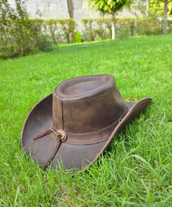 Saleh Enterprises Premium Genuine Leather Cowboy <b>Hat</b> Vintage <b>Western</b> Cowgirl Ranch <b>Hat</b> Custom Branding OEM Wholesale Supplier - Product Image 5
