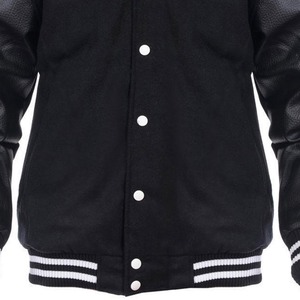 Good Quality Men's Baseball <b>Jackets</b> With <b>Leather</b> Sleeves Wholesale <b>Long</b> Sleeve <b>Leather</b> Windproof Quilted baseball Varsity <b>Jacket</b> - Product Image 5