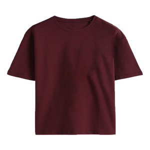 Women's Plus Size Casual Crew Neck Short Sleeve <b>Long</b> <b>T</b>-<b>Shirt</b> 100% Organic Cotton Canvas Breathable Eco-Friendly Embossed 220g - Product Image 1