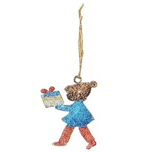 <b>Christmas</b> Hanging Metal Star Ornament Blue Glitter Decoration for <b>Tree</b> Home Party Holiday Decor Gift Piece Hanging Pendant - Product Image 1