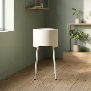 Soporte Moderno para Macetas de Metal Blanco con Patas Altas para un Estilo Elegante en Interiores y Exteriores, Hogar y Jardín - Product Image 3