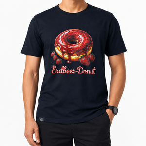 Camiseta de Hombre con Estampado de Donuts, Manga Corta, Cuello Redondo, Informal, de Algodón, Corte Regular, Tejido Jersey, Logotipo Frontal, Fabricante OEM ODM - Product Image 1