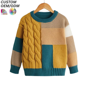 Pull-over unisexe personnalisé en tricot, coton écologique respirant, anti-plis, vêtements d'hiver pour enfants, support OEM ODM - Product Image 6