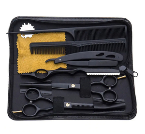 Hair Cutting Stainless Steel Sharp Blade Barber Thinning Scissors Kit Barber Professional Salon Tools Barber Scissors Kit - Product Image 1