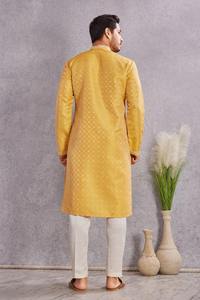 New <b>Men's</b> Yellow Cotton <b>Kurta</b> Traditional Casual Wear Regular Fit Indian Pakistani Ethnic Style All Seasons for <b>Mens</b> - Product Image 5