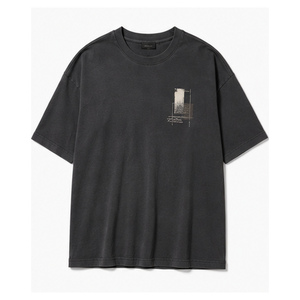 เสื้อยืดผู้ชายลายกราฟิกสีดำ ผ้าฝ้าย คอกลม ทรงปกติ สไตล์ลำลอง สตรีทแวร์ ลายพิมพ์นามธรรม รับทำโลโก้ แบรนด์ส่วนตัว - Product Image 1