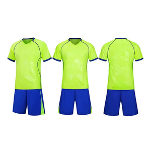 Custom Football Uniform Kit Neon Green Soccer Jersey Set Quick Dry Team Sportswear With <b>Shorts</b> - Product Image 1