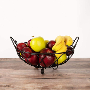 Stylish Black Metal Wire Fruit <b>Basket</b> For Kitchen Iron Decorative Bowl For Fruit & Vegetable Storage Dining <b>Table</b> Organizer - Product Image 5