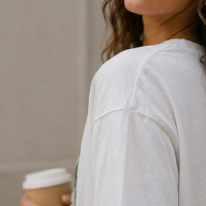 T-shirt ample pour femme, 100% coton biologique, respirant, décontracté, manches courtes, été - Product Image 6