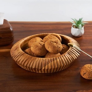 <b>Decorative</b> Handmade Wooden Bowl Carved Design Minimalist Style For Fruit And Snacks Gifting <b>Decorative</b> Gifting - Product Image 3