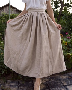 Women's Casual Natural 100% Cotton Floor-Length Wrap Design Breathable Eco-Friendly <b>Summer</b> <b>Skirt</b> Custom Made In-Stock - Product Image 3