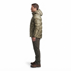 Fabricante de Chaquetas de Plumón para Hombre con Capucha y Cremallera, Diseño Camuflaje, Relleno 650, Resistente al Agua, con Aislamiento Térmico, para Caza, OEM Personalizado - Product Image 3