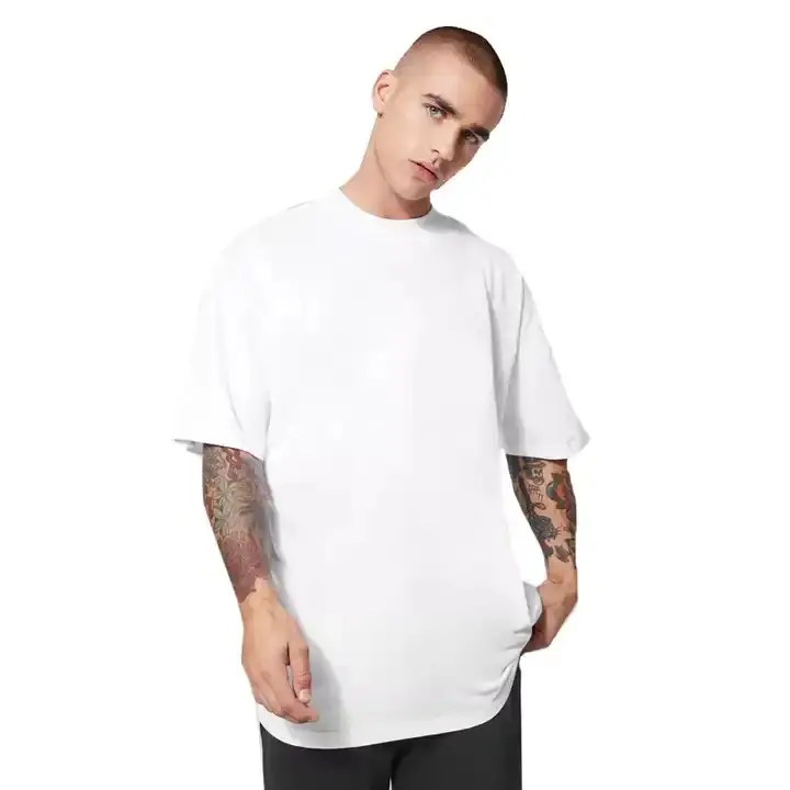 La última camiseta informal básica de algodón 100% de gran tamaño blanca para hombres más exigentes con mangas cortas a la venta a precios baratos
