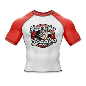 Custom <b>Compression</b> <b>Men's</b> Rashguard Short Sleeve BJJ MMA Grappling Training <b>Shirt</b> Breathable Quick Dry Brazilian Jiu Jitsu Top - Product Image 1