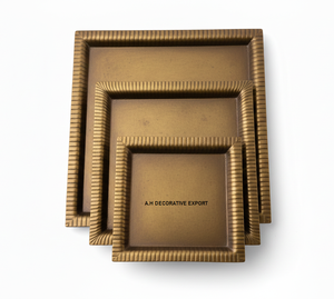 ถาดโลหะทองเหลืองโบราณเคลือบผงสี |   จานตกแต่งลายเรียบหรู |   ของตกแต่งโต๊ะทำมือขนาดสั่งทำพิเศษ - Product Image 1