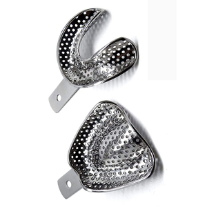 Plateaux d'empreinte dentaire professionnels en acier inoxydable |   Kit de plateaux métalliques perforés réutilisables pour quadrants supérieurs et inférieurs - Product Image 6