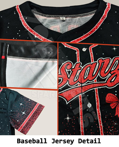 เสื้อเบสบอลแบบซับลิเมชั่นสั่งทำพิเศษ ดีไซน์โบว์ แขนสั้น ระบายอากาศได้ดี โพลีเอสเตอร์ ชื่อทีมสั่งทำได้ ชุดกีฬาสำหรับผู้ใหญ่แบบยูนิเซ็กซ์ - Product Image 6