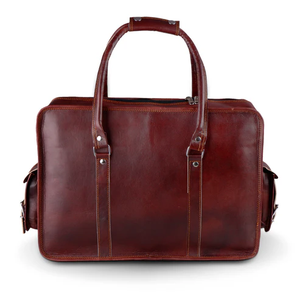 Maletín Bandolera de Cuero Genuino de Cabra Hecho a Mano con Cierre de Cremallera, Estilo Vintage Rock, para Hombre - Product Image 6