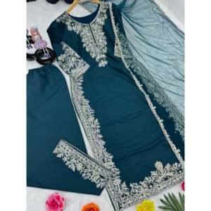 Conjunto de traje de fiesta de trabajo a mano hermoso para mujer Top elegante y Dupatta - Product Image 6