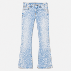 Women's Vintage Acid Wash Flare Jeans High Waist <b>Stretch</b> <b>Denim</b> Bell Bottom Pants Custom OEM ODM Wholesale Streetwear Fashion - Product Image 1