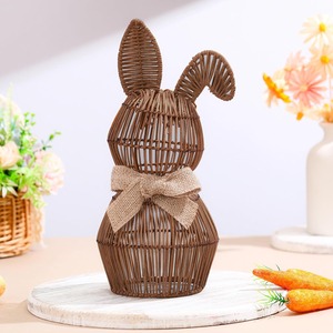Handwoven rattan bunny cheap cost easter stuff high quality rabbit ornament for decoration - Product Image 1