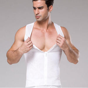 Gilet sculptant respirant en maille pour homme, taille haute élastique avec fermeture éclair, grandes tailles - Product Image 5