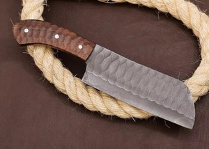Cuchillo de carnicero y verdurero de acero al carbono forjado a mano con mango de madera, grosor de 0.6 mm - Product Image 4