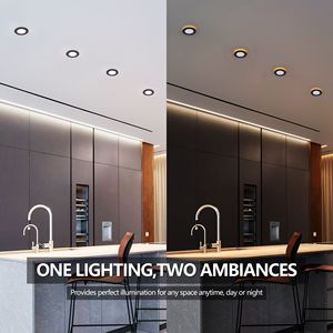 Confezione da 12 Faretti da Incasso Neri da 4 Pollici, 9W 800LM, Dimmerabili, Senza Canne, Luce per Soffitto 5CCT 2700K-5000K 120V - Product Image 2
