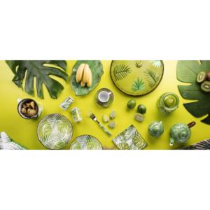 Set di 6 Piatti da Portata in Ceramica Excelsa Foliage 26,5x2,5x17,5 Cm Verdi - Product Image 4