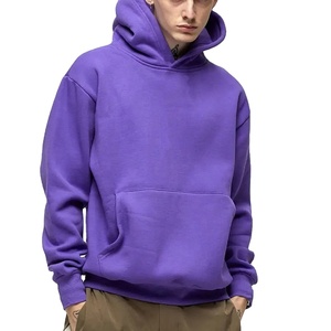 Sweat à capuche ample en molleton French Terry sans cordon, marron uni, 100% coton épais, haute qualité, coupe oversize, lourd, 2026 - Product Image 5
