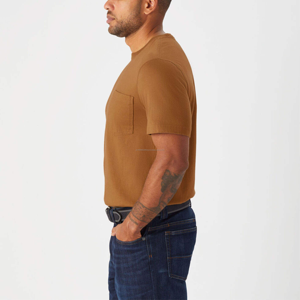 Camiseta de Cuello Redondo con Bolsillo para Hombre, Fabricada por Fabricante OEM Personalizado, Perfecta para Uso Diario, Trabajo o Reuniones Informales - Product Image 4