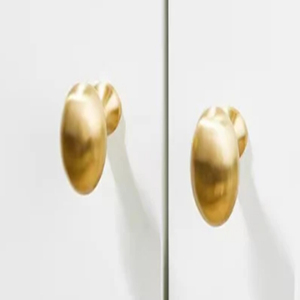<b>Gold</b> Pigeon Egg Brass Knobs, French Vintage Small Handles for Cabinet, <b>Drawer</b> & Wardrobe Metal Knob - Product Image 2