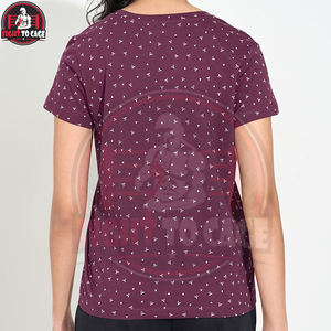 Camisetas de Mujer al por Mayor 2026, de Alta Calidad, de Algodón, con Estampado Geométrico, Cuello en V, Transpirables, para Verano, con Logotipo y Talla Personalizables - Product Image 2