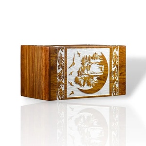 Urne funéraire artisanale en bois de rose, boîte en bois Arbre de Vie, urne artisanale - Product Image 3