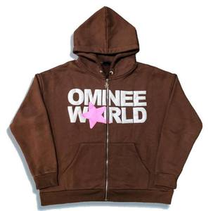 Sudadera con Capucha Personalizada Marrón para Hombre, Estilo Urbano, de Invierno, Corte Regular, de Algodón Grueso, Transpirable y Ecológica, con Bolsillos - Product Image 1