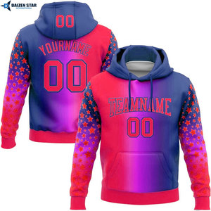 Men's Gradient Color Block Hoodie With <b>Stars</b> Print Breathable Knitted Polyester Regular Fit Autumn Wear - Product Image 3