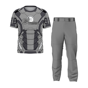 ชุดยูนิฟอร์มซอฟต์บอลสั่งทำพิเศษ ระบายอากาศได้ดี แห้งเร็ว พิมพ์ลายแบบซับลิเมชั่น โพลีเอสเตอร์ 100% สีเทา เสื้อเจอร์ซีย์ไอรอนแมน กางเกง คุณภาพพรีเมียม - Product Image 1