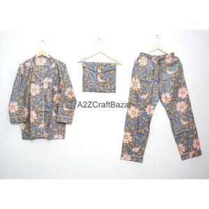 Comfortable 100% Cotton Romantic Luxury Floral Pajama Set for Women Long Sleeve Printed Shirt Pocketed <b>Pants</b> Elastic Waist Cozy - Product Image 4
