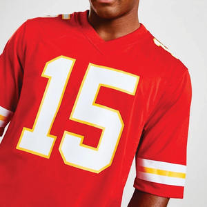 Camiseta de Fútbol Americano Unisex Extra Grande Personalizada, de Malla, Manga Corta, con Número Impreso, Ropa Deportiva, Diseño Personalizado, Uniforme, Venta al Por Mayor, OEM - Product Image 4